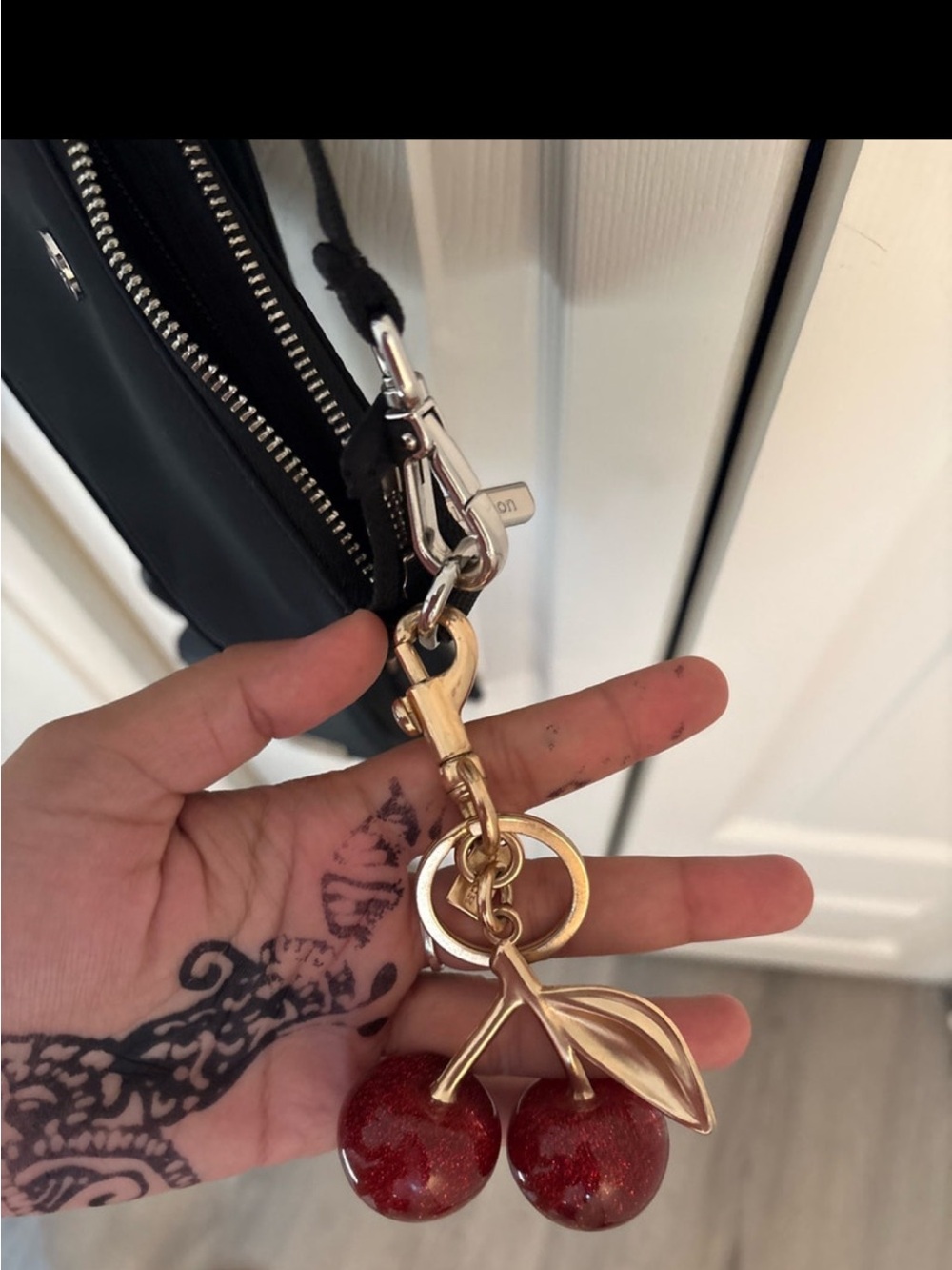 Cherry Keychain Bag Charm - Red